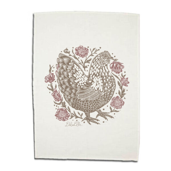 Penny in the Peonies - 75% Linen 25% Cotton Tea Towel  Thumbnail