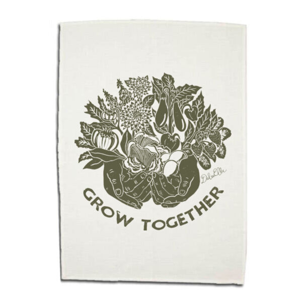 Grow Together - 75% Linen 25% Cotton Tea Towel  Thumbnail