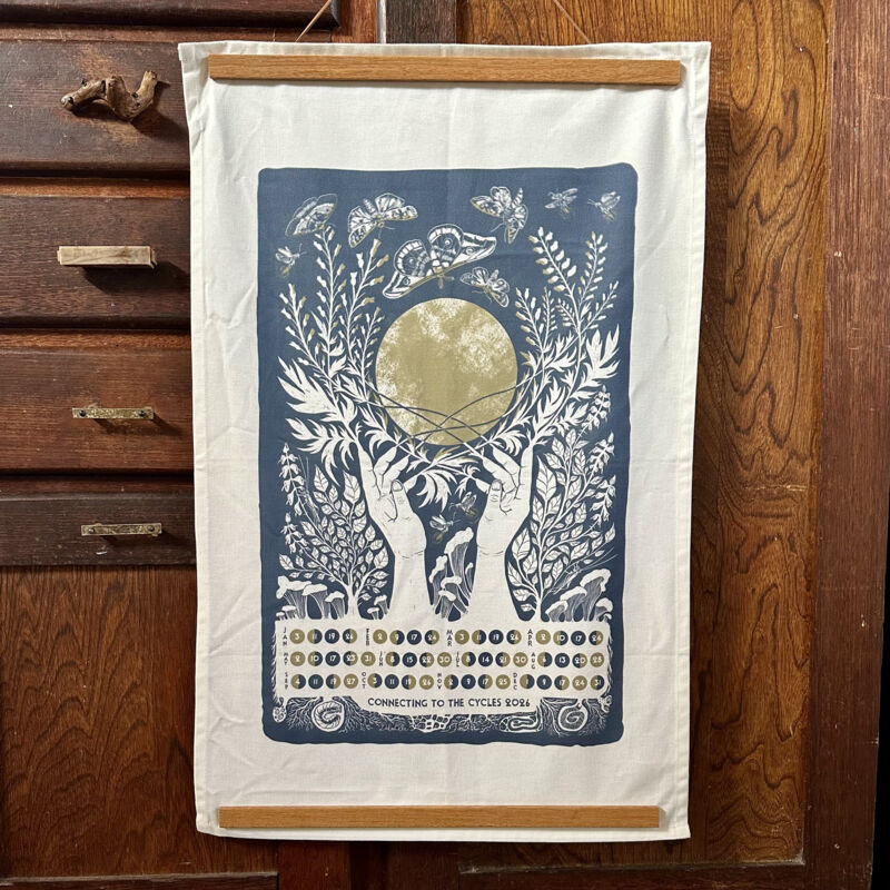 Connecting to the cycles - 2026 Moon Calendar Tea towel Thumbnail